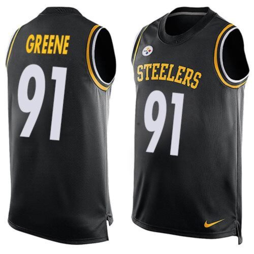 6861b417366be_1 Steelers #91 Kevin Greene Black Team Color Men's Stitched NFL Limited Tank Top Jersey