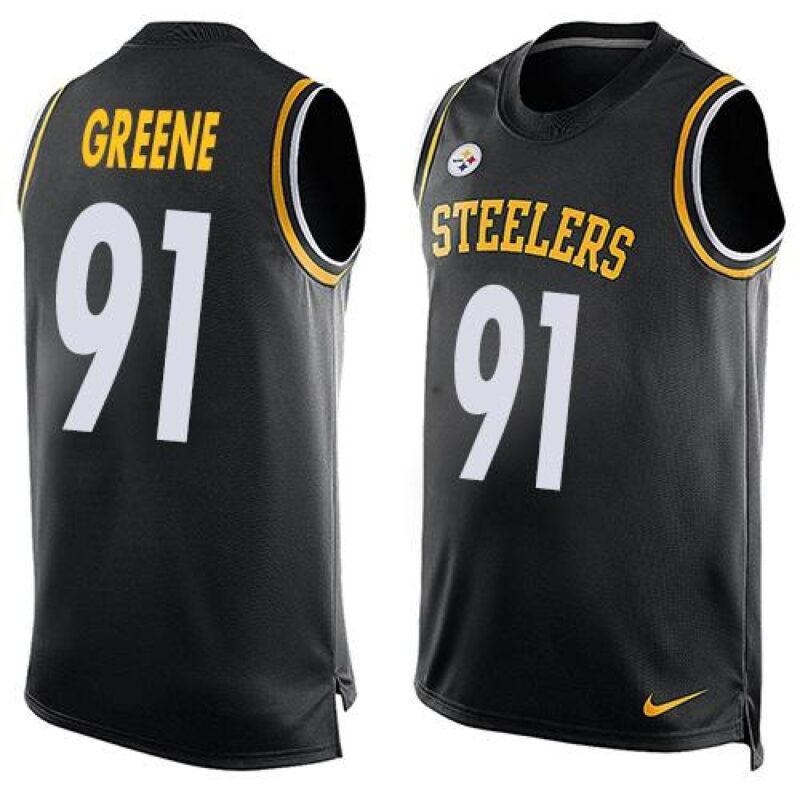 6861b417366be_1 Steelers #91 Kevin Greene Black Team Color Men's Stitched NFL Limited Tank Top Jersey