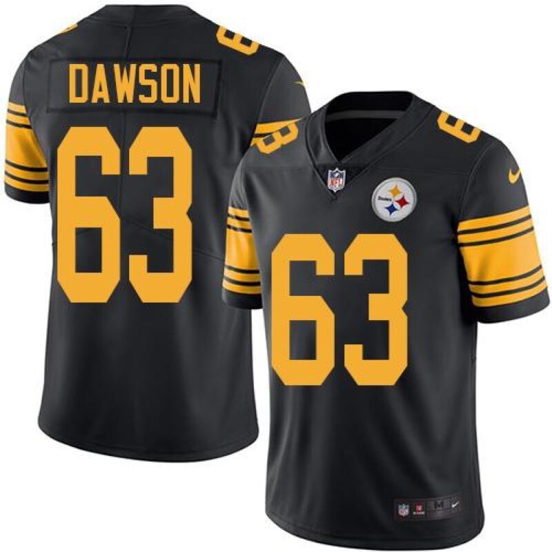 6861b41d17c22_1 Steelers #63 Dermontti Dawson Black Men's Stitched NFL Limited Rush Jersey