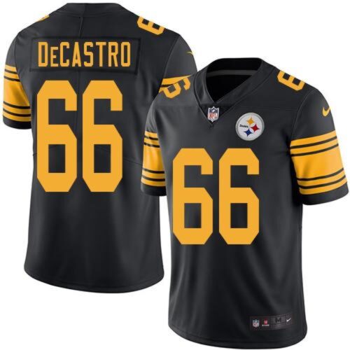 6861b422f02cb_1 Steelers #66 David DeCastro Black Men's Stitched NFL Limited Rush Jersey