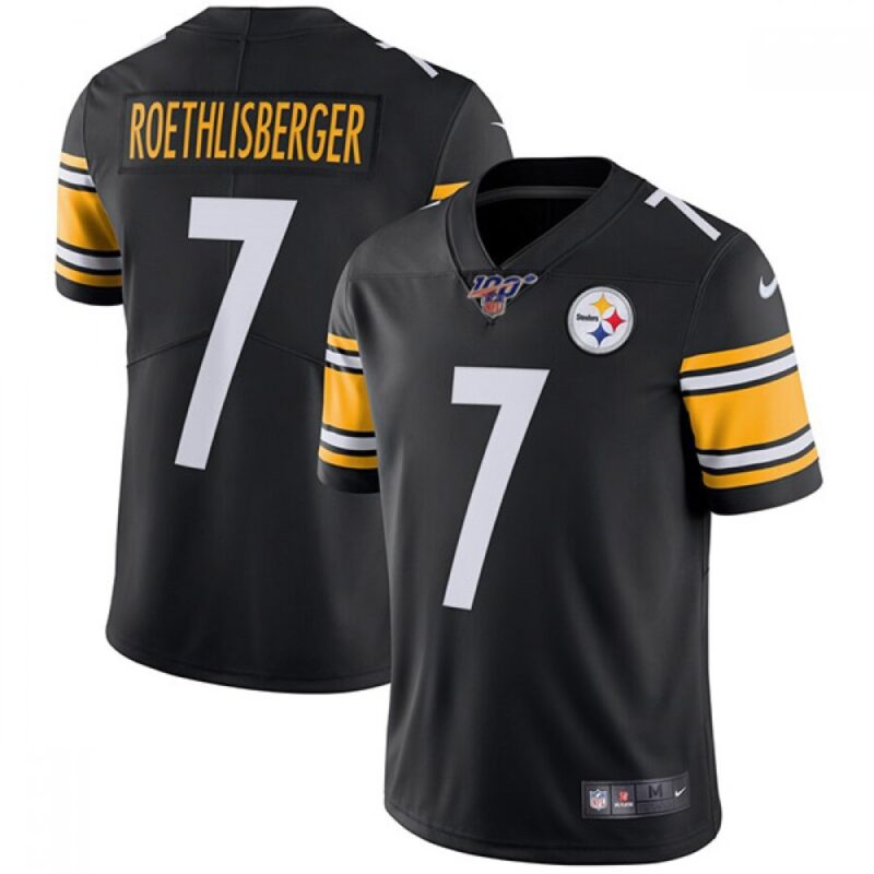 6861b431d5ef2_1 Men's Pittsburgh Steelers #7 Ben Roethlisberger Black 2019 100th Season Vapor Untouchable Limited Stitched NFL Jersey