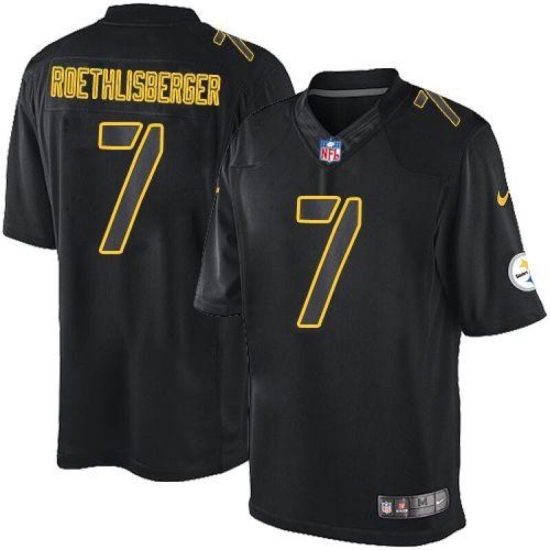 6861b43810f68_1 Steelers #7 Ben Roethlisberger Black Men's Stitched NFL Impact Limited Jersey