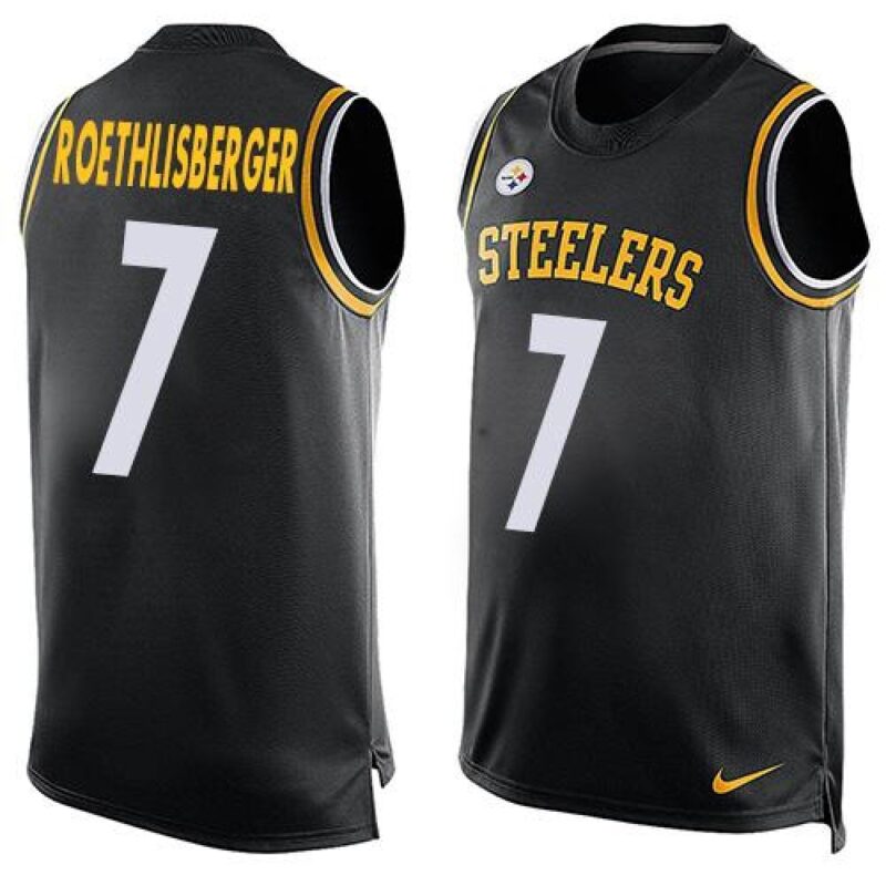 6861b44107091_1 Steelers #7 Ben Roethlisberger Black Team Color Men's Stitched NFL Limited Tank Top Jersey