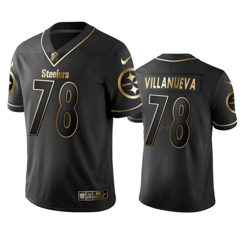 6861b44fec68c_1 Men's Pittsburgh Steelers #78 Alejandro Villanueva Black 2019 Golden Edition Limited Stitched NFL Jersey