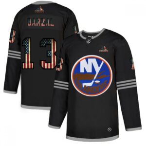 6861b457f395a_1 Men's New York Islanders #13 Mathew Barzal 2020 Grey USA Flag Stitched NHL Jersey