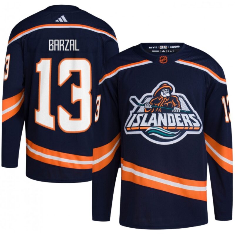 6861b45b20dbd_1 Men's New York Islanders #13 Mathew Barzal Navy 2022-23 Reverse Retro Stitched Jersey