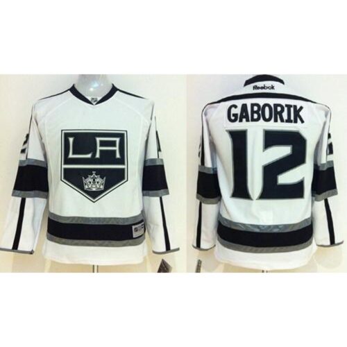 6861b4812f51a_1 Kings #12 Marian Gaborik White Road Stitched Youth NHL Jersey