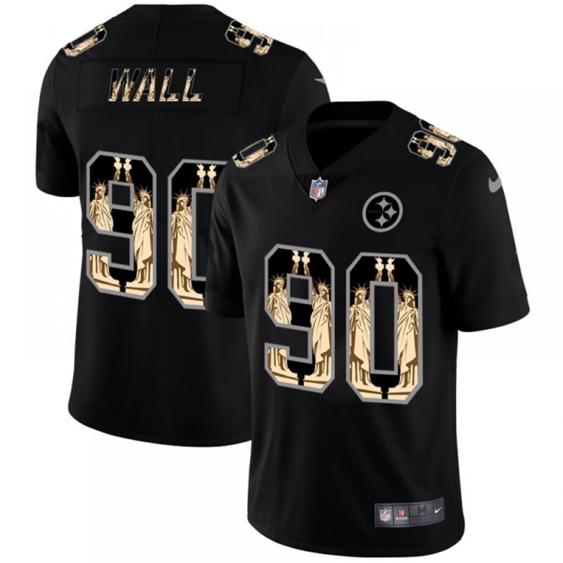 6861b4b6aaa08_1 Men's Pittsburgh Steelers #90 T. J. Watt 2019 Black Statue of Liberty Limited Stitched NFL Jersey