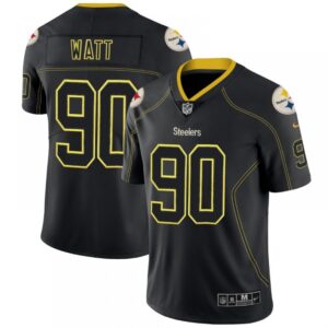6861b4bcbf6bb_1 Men's Pittsburgh Steelers #90 T. J. Watt Black 2018 Lights Out Color Rush Limited NFL Jersey