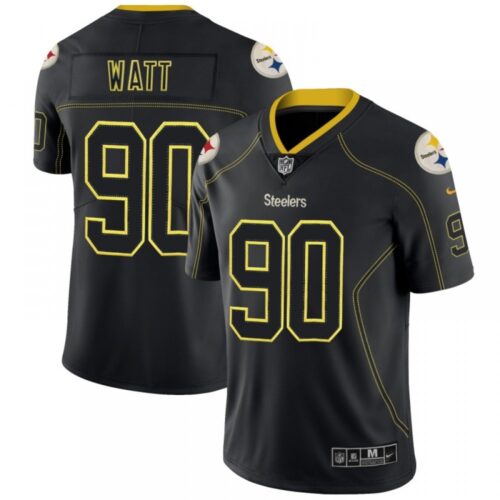 6861b4bcbf6bb_1 Men's Pittsburgh Steelers #90 T. J. Watt Black 2018 Lights Out Color Rush Limited NFL Jersey