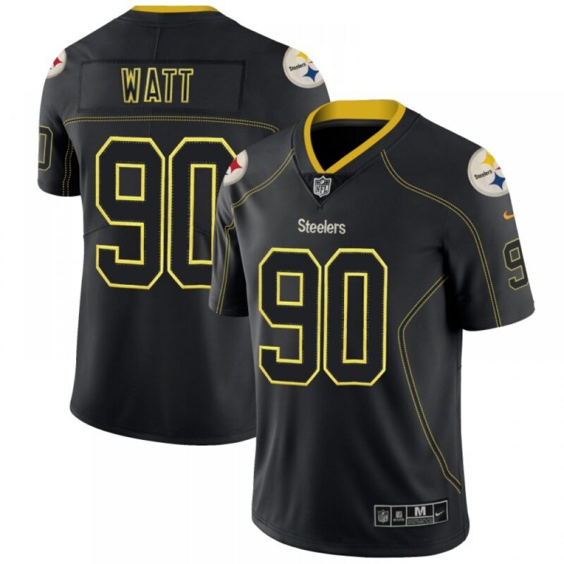 6861b4bcbf6bb_1 Men's Pittsburgh Steelers #90 T. J. Watt Black 2018 Lights Out Color Rush Limited NFL Jersey