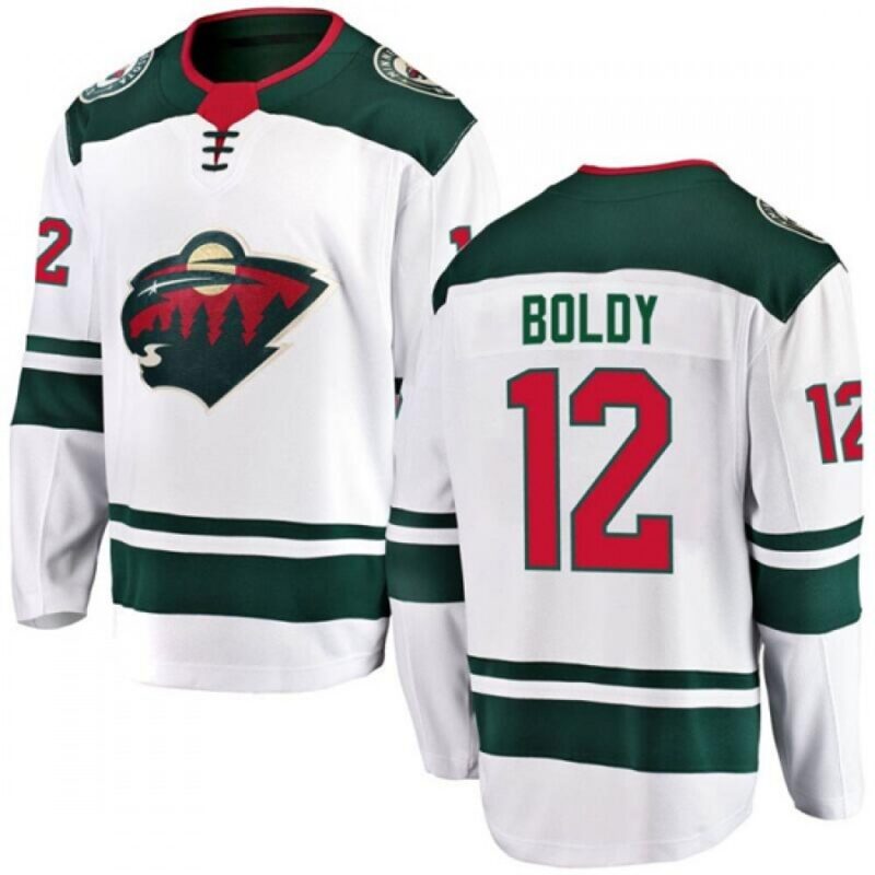 6861b4bdce224_1 Men's Minnesota Wild #12 Matthew Boldy 2021 White Away Breakaway Stitched Jersey