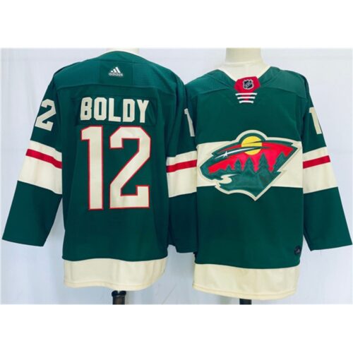 6861b4c445587_1 Men's Minnesota Wild #12 Matt Boldy Green Stitched Jersey