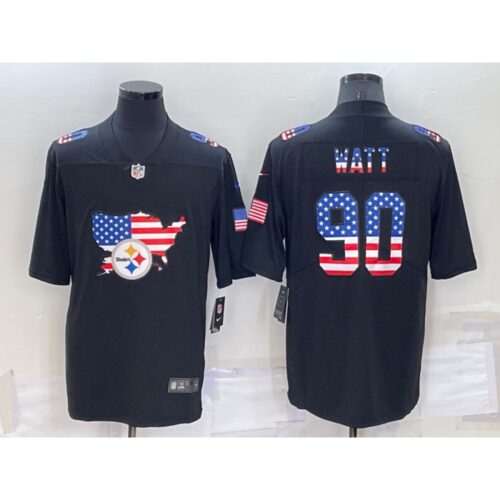 6861b4ced3885_1 Men's Pittsburgh Steelers #90 T.J. Watt Black USA Flag Limited Stitched Jersey