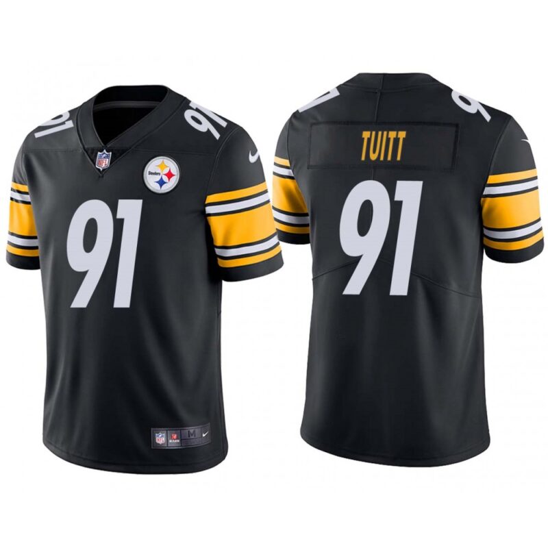 6861b4dd8c917_1 Men's Pittsburgh Steelers #91 Stephon Tuitt Black Vapor Untouchable Limited Stitched Jersey