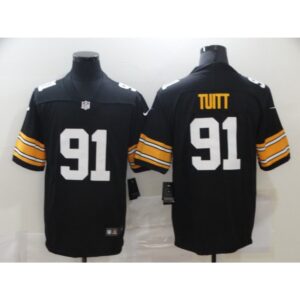 6861b4ec0c24b_1 Men's Pittsburgh Steelers #91 Stephon Tuitt Black Vapor Untouchable Limited Stitched Jersey