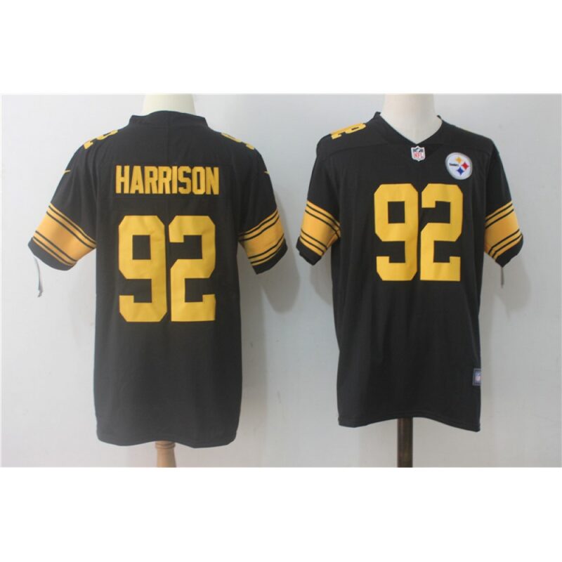 6861b4eee2b03_1 Men's Pittsburgh Steelers #92 James Harrison Black Limited Rush Stitched NFL Jersey