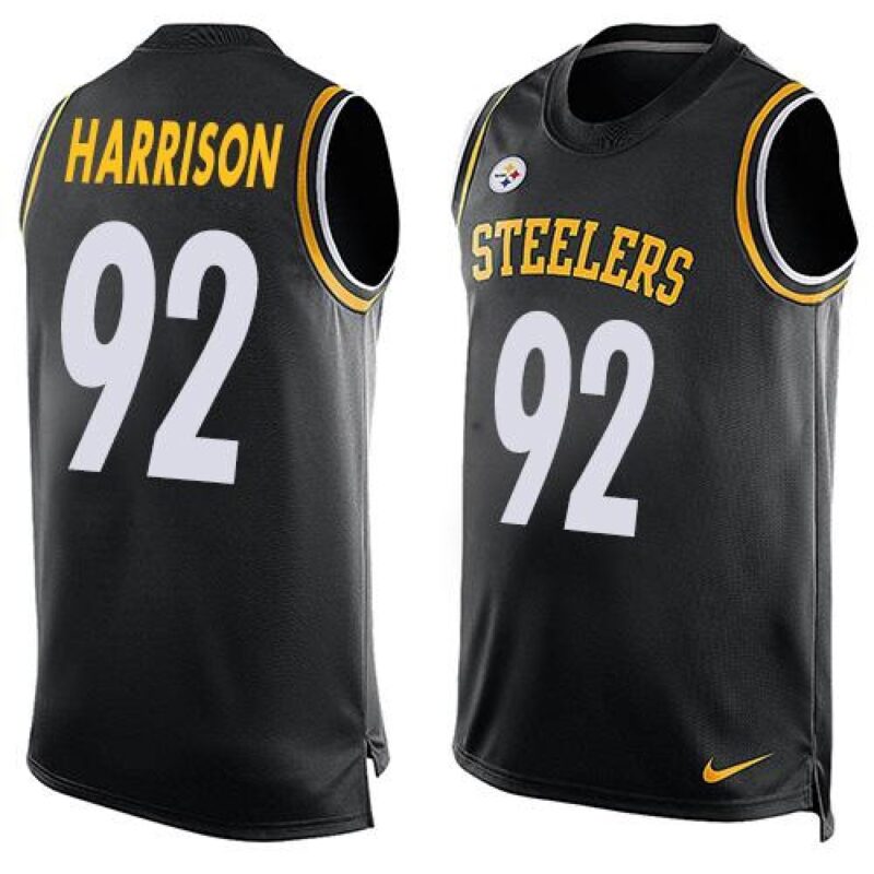 6861b4f83fd3e_1 Steelers #92 James Harrison Black Team Color Men's Stitched NFL Limited Tank Top Jersey