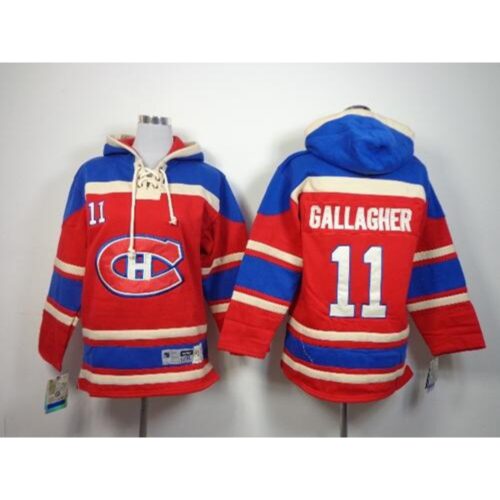 6861b4fb66306_1 Canadiens #11 Brendan Gallagher Red Sawyer Hooded Sweatshirt Stitched Youth NHL Jersey