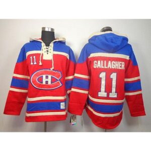 6861b50163b65_1 Canadiens #11 Brendan Gallagher Red Sawyer Hooded Sweatshirt Stitched NHL Jersey