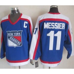 6861b50a9e169_1 Rangers #11 Mark Messier Blue/White CCM Throwback Stitched NHL Jersey
