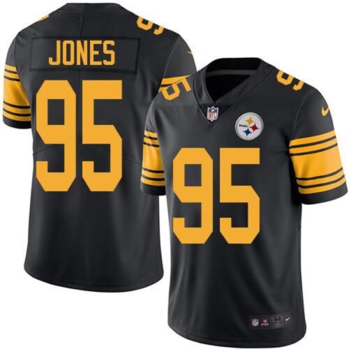 6861b50d71d3b_1 Steelers #95 Jarvis Jones Black Men's Stitched NFL Limited Rush Jersey