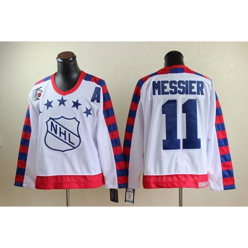 6861b50ddf54b_1 Rangers #11 Mark Messier White All Star CCM Throwback 75TH Stitched NHL Jersey