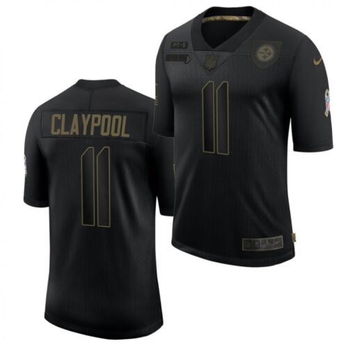6861b528d784c_1 Men's Pittsburgh Steelers #11 Chase Claypool Black 2020 Salute To Service Limited Stitched Jersey