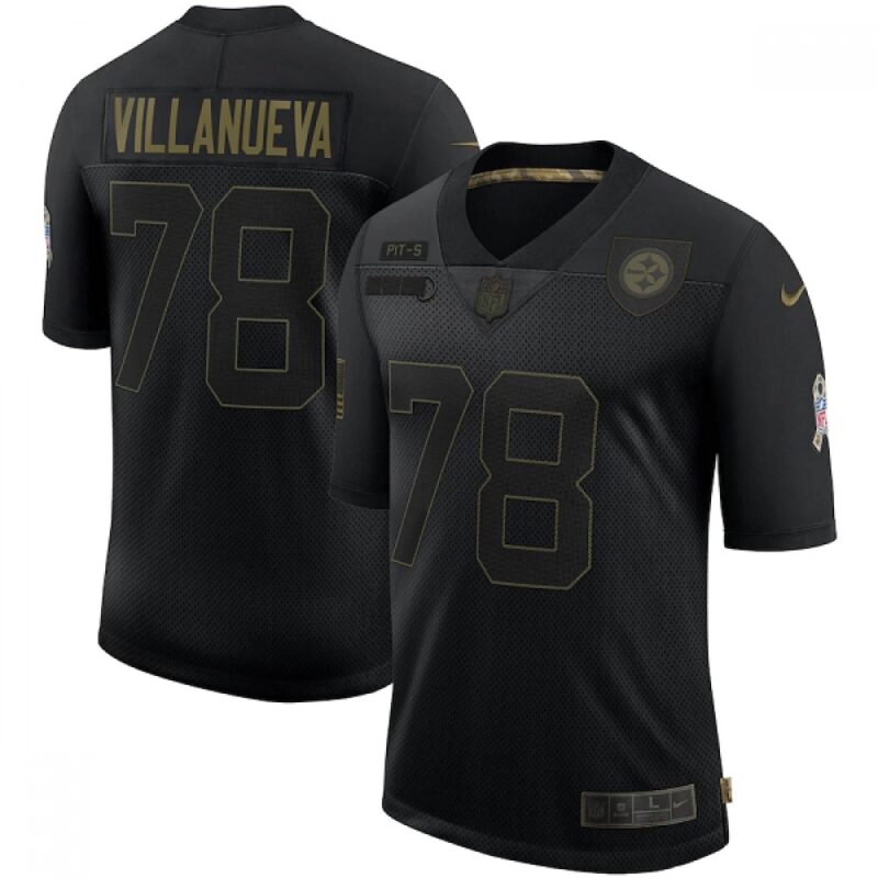 6861b54a3dd1b_1 Men's Pittsburgh Steelers #78 Alejandro Villanueva Black 2020 Salute To Service Limited Stitched Jersey
