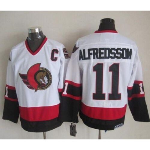 6861b5511954b_1 Senators #11 Daniel Alfredsson White CCM Throwback Stitched NHL Jersey