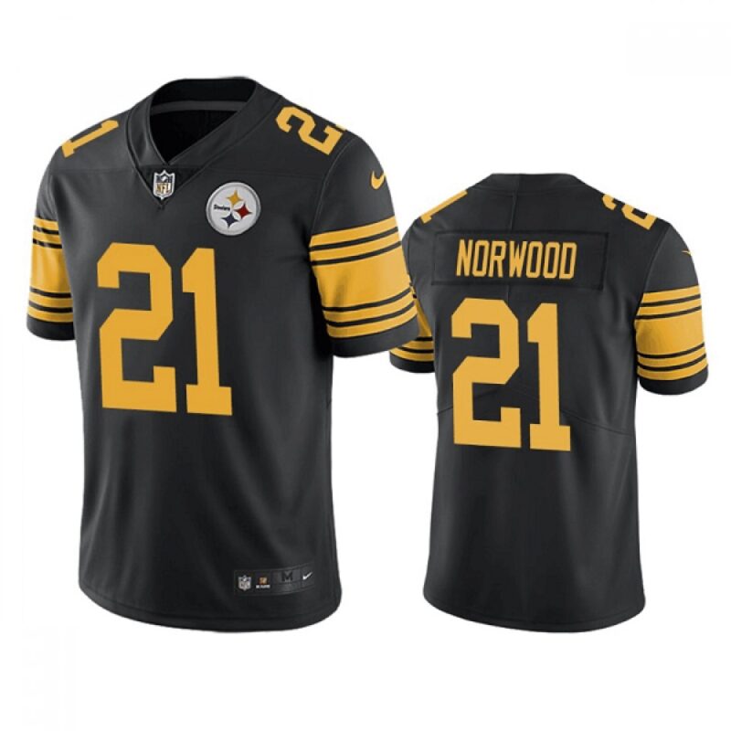 6861b562d0c7d_1 Men's Pittsburgh Steelers #21 Tre Norwood Black Color Rush Limited Stitched Jersey