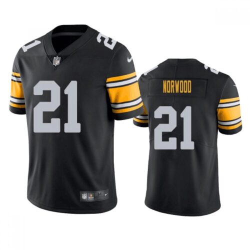 6861b565cf4a2_1 Men's Pittsburgh Steelers #21 Tre Norwood Black Vapor Untouchable Limited Stitched Jersey