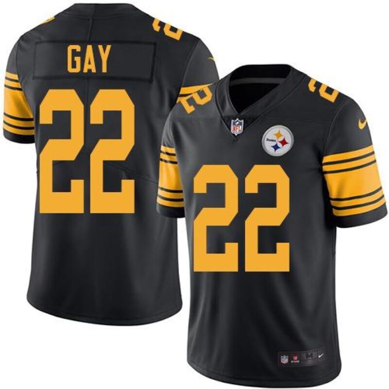 6861b56f07247_1 Steelers #22 William Gay Black Men's Stitched NFL Limited Rush Jersey