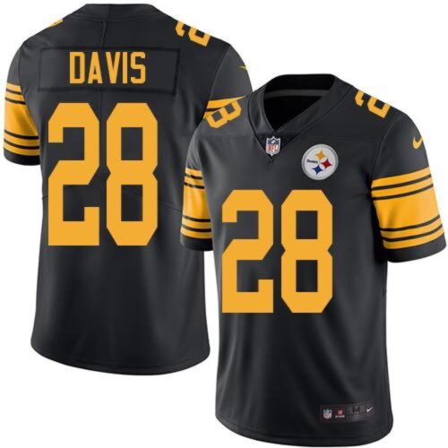 6861b5b943842_1 Steelers #28 Sean Davis Black Men's Stitched NFL Limited Rush Jersey