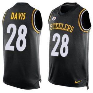 6861b5bc65844_1 Steelers #28 Sean Davis Black Team Color Men's Stitched NFL Limited Tank Top Jersey