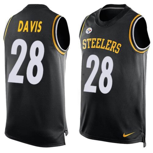 6861b5bc65844_1 Steelers #28 Sean Davis Black Team Color Men's Stitched NFL Limited Tank Top Jersey