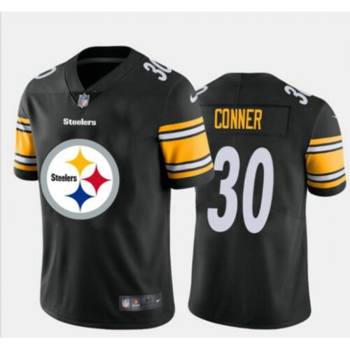 6861b5c8b5ff4_1 Men's Pittsburgh Steelers #30 James Conner Black 2020 Team Big Logo Limited Stitched Jersey