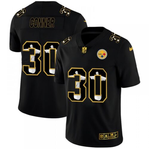 6861b5cbd5b85_1 Men's Pittsburgh Steelers #30 James Conner Black Jesus Faith Edition Limited Stitched Jersey