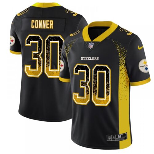 6861b5d4afd76_1 Men's Pittsburgh Steelers #30 James Conner Black 2018 Drift Fashion Color Rush Limited Stitched NFL Jersey