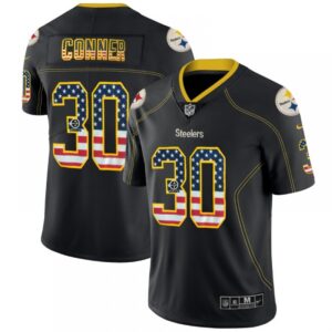 6861b5daaa7c0_1 Men's Pittsburgh Steelers #30 James Conner Black 2018 USA Flag Color Rush Limited Fashion NFL Stitched Jersey