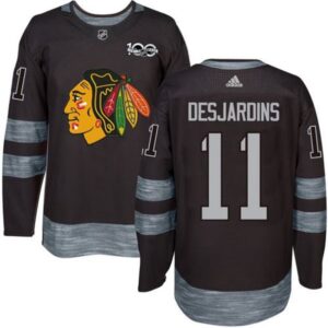 6861b5dc53bbc_1 Blackhawks #11 Andrew Desjardins Black 1917-2017 100th Anniversary Stitched NHL Jersey