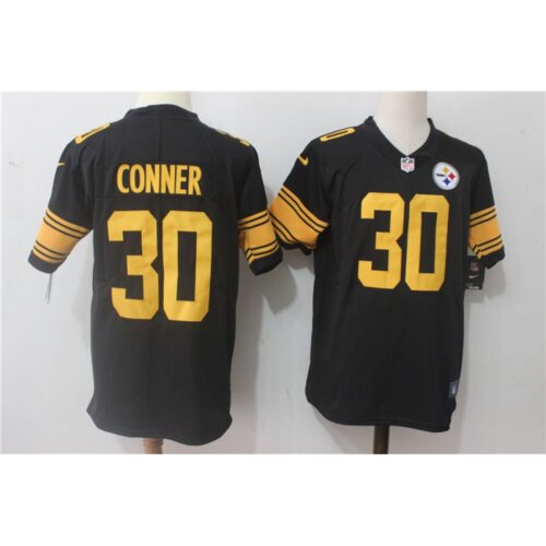 6861b5e6c67e0_1 Men's Pittsburgh Steelers #30 James Conner Black Stitched NFL Limited Rush Jersey