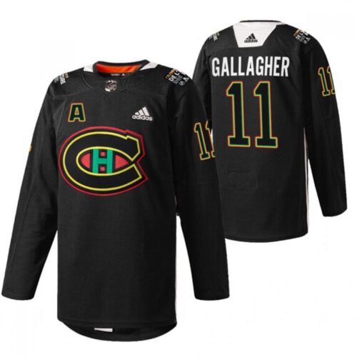 6861b5f621e9d_1 Men's Montreal Canadiens #11 Brendan Gallagher 2022 Black Warm Up History Night Stitched Jersey