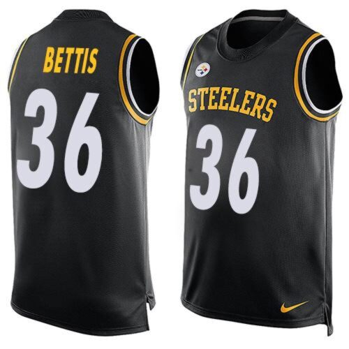 6861b60bc9691_1 Steelers #36 Jerome Bettis Black Team Color Men's Stitched NFL Limited Tank Top Jersey