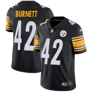 6861b6186940e_1 Men's Pittsburgh Steelers #42 Morgan Burnett Black Vapor Untouchable Limited Stitched NFL Jersey