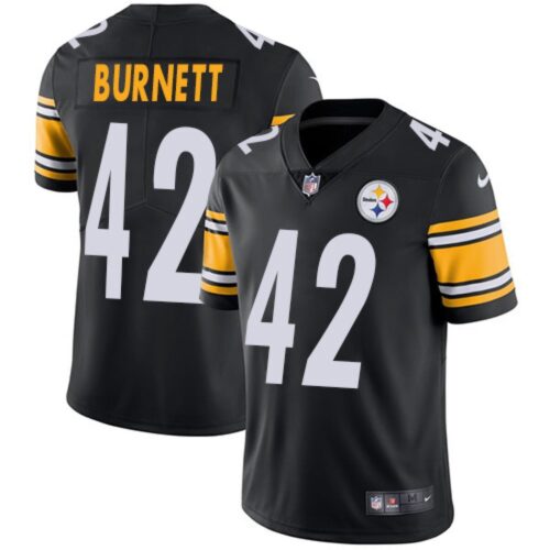 6861b6186940e_1 Men's Pittsburgh Steelers #42 Morgan Burnett Black Vapor Untouchable Limited Stitched NFL Jersey