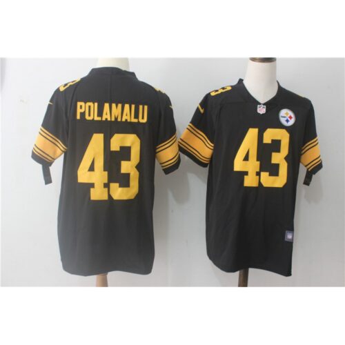 6861b61e8d3d1_1 Men's Pittsburgh Steelers #43 Troy Polamalu Black Limited Rush Stitched NFL Jersey