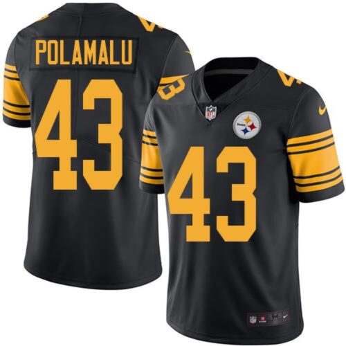 6861b624b4a9d_1 Steelers #43 Troy Polamalu Black Men's Stitched NFL Limited Rush Jersey