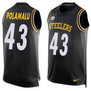 6861b627dad18_1 Steelers #43 Troy Polamalu Black Team Color Men's Stitched NFL Limited Tank Top Jersey
