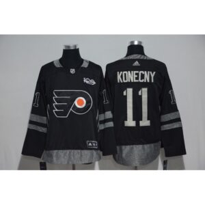 6861b62d871ca_1 Philadelphia Flyers #11 Travis Konecny Black Men's 1917-2017 100th Anniversary Stitched NHL Jersey